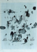 ´Wandern im Faden, Haiku III.7 (für Peter Handke)`, 02012022-032024, pigments, acrylic, encre du chine, pencil on paper, 33,9 x 24,2 cm